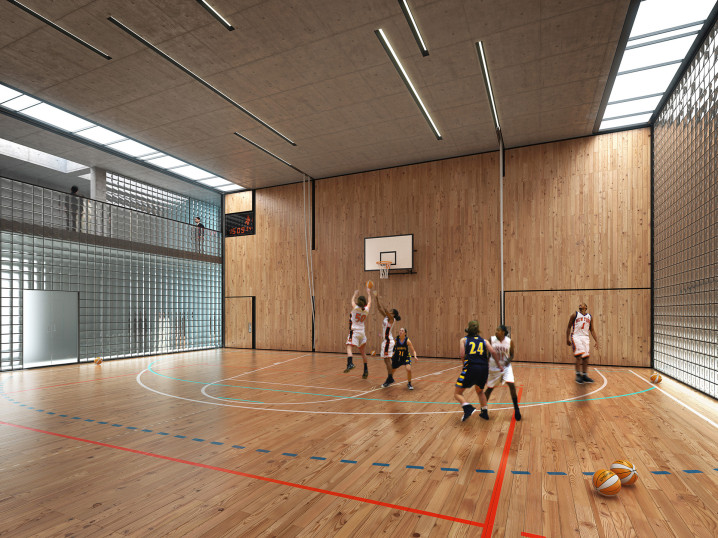 Visualisierung Schule St Gallen Turnhalle