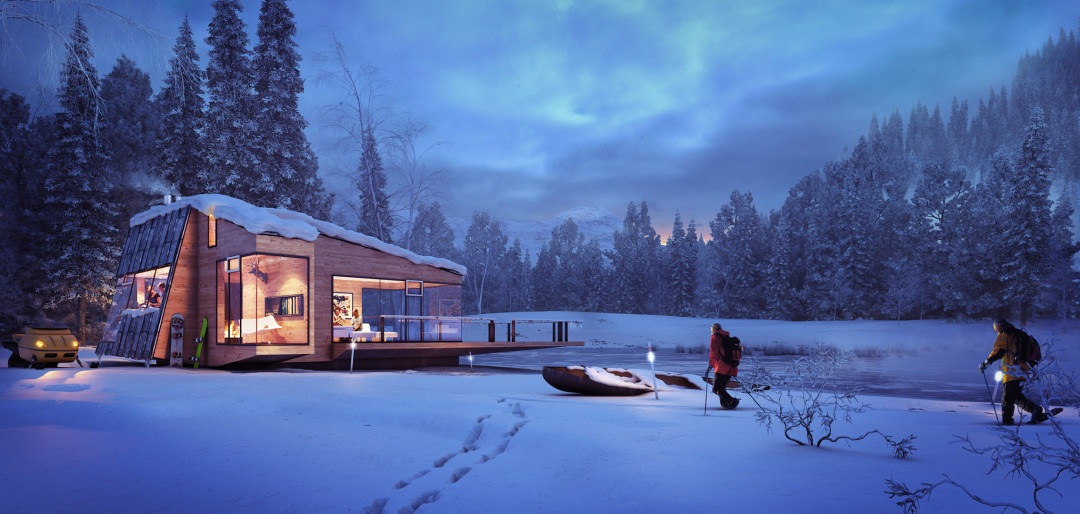 winter cottage - full illustration